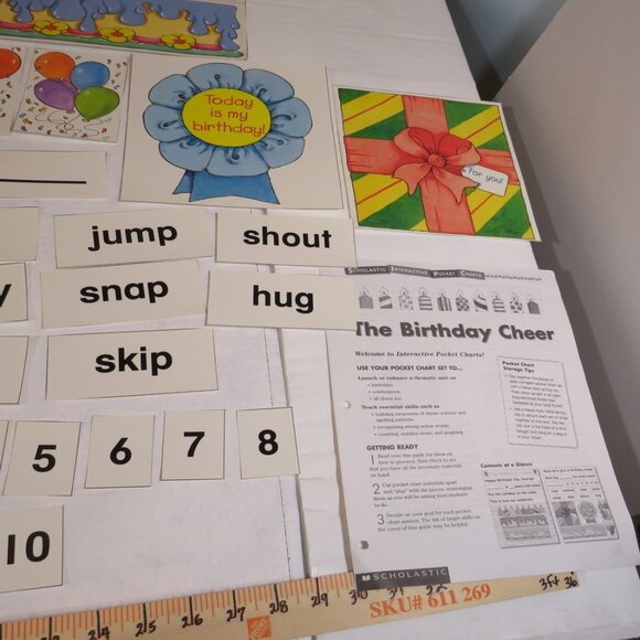 Birthday POCKET CHART complete set LAMINATED Scholastic - Picture 9 of 13